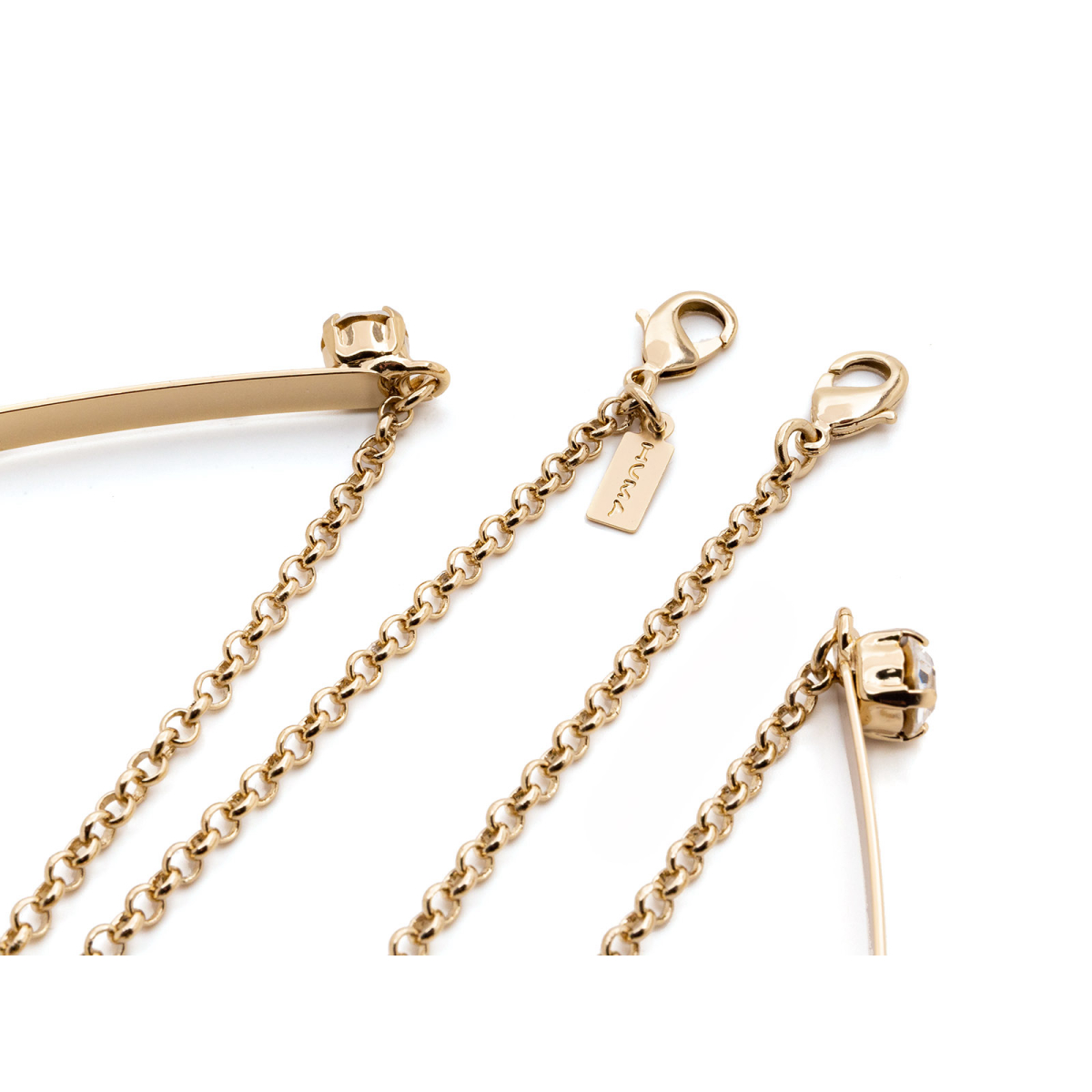 Huma® Accessories: Rigid Collar With Chain/swarovski color Gold P07 - 1/3.