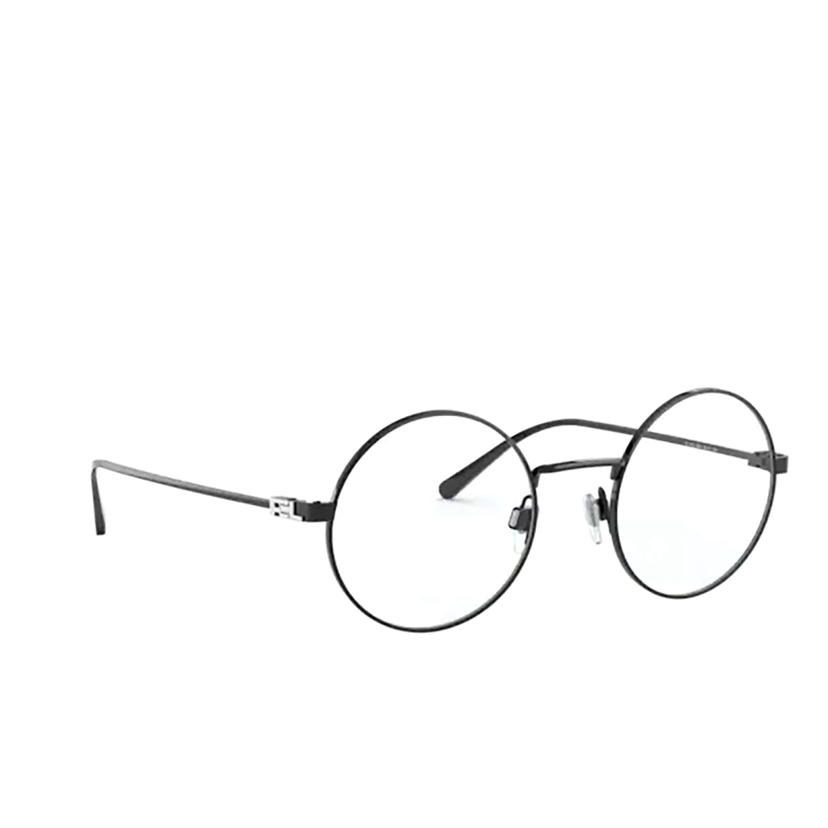 Ralph Lauren® Round Eyeglasses: RL5109 color Shiny Black 9003 - three-quarters view.