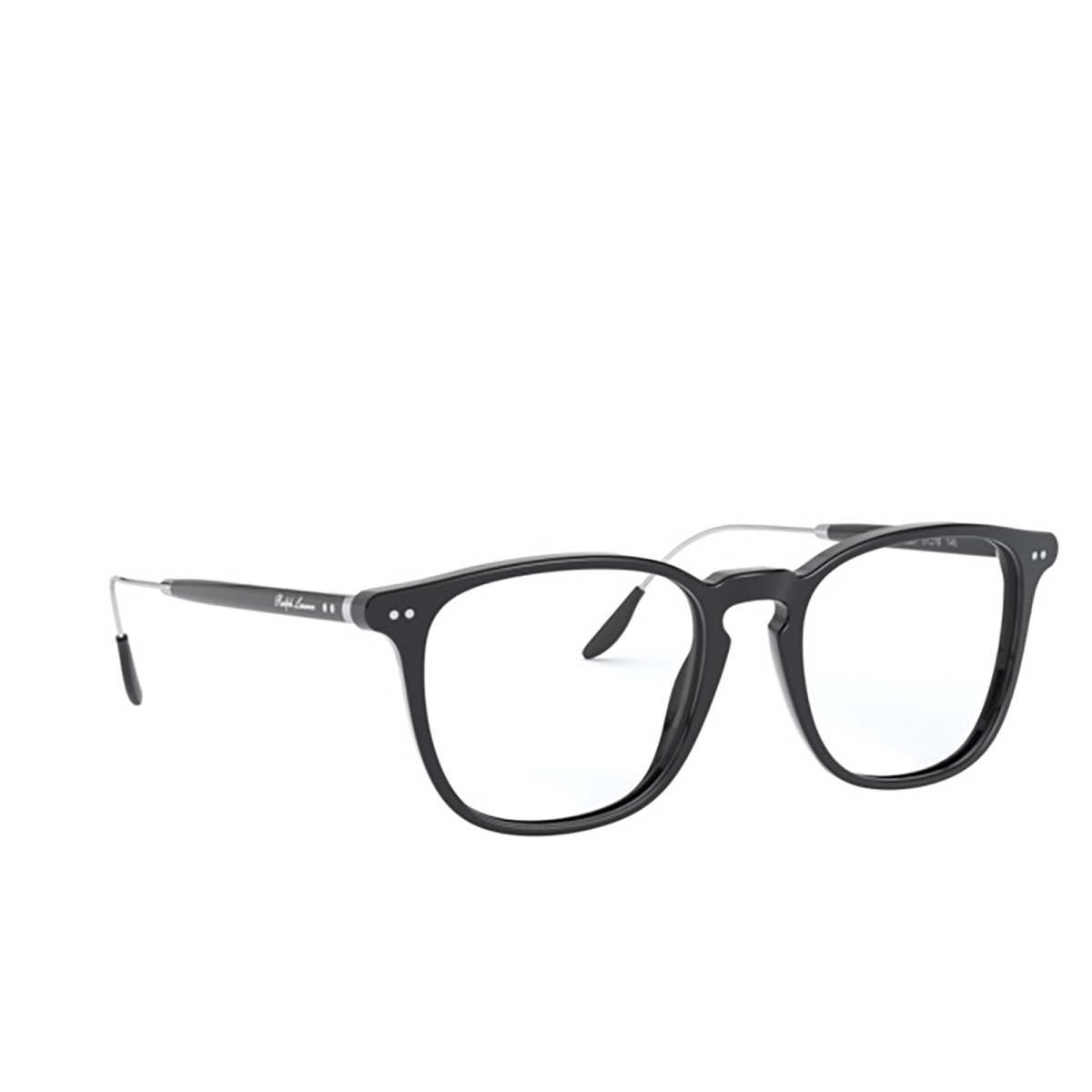 Ralph Lauren® Square Eyeglasses: RL6196P color Shiny Black 5001 - three-quarters view.