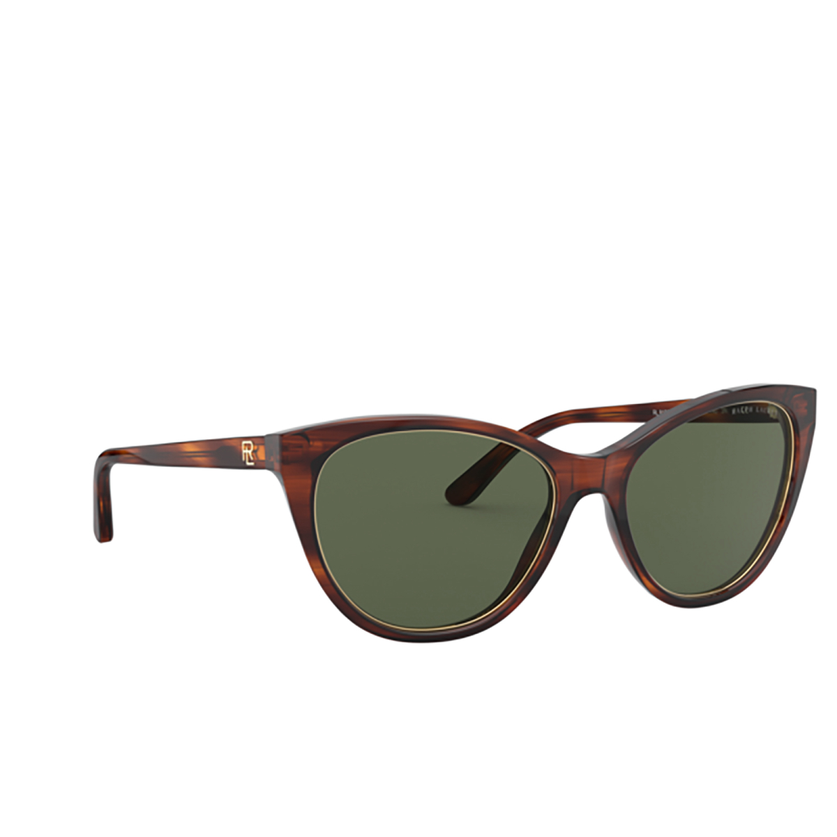 Ralph Lauren® Cat-eye Sunglasses: RL8186 color Shiny Striped Havana 500771 - three-quarters view.