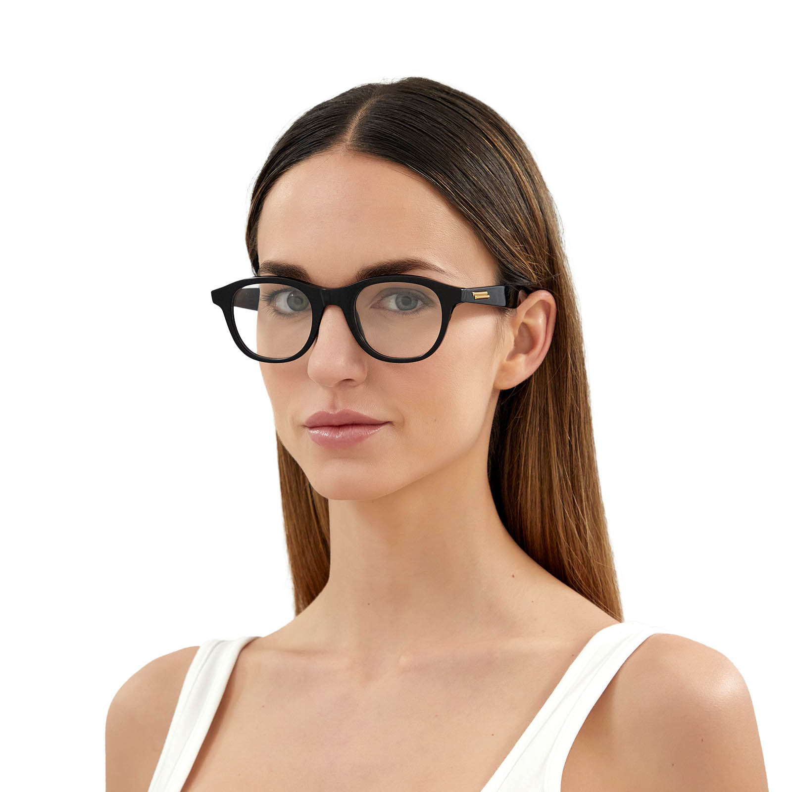 Bottega Veneta® Round Eyeglasses: BV1130O color Black 001 - 4/4.