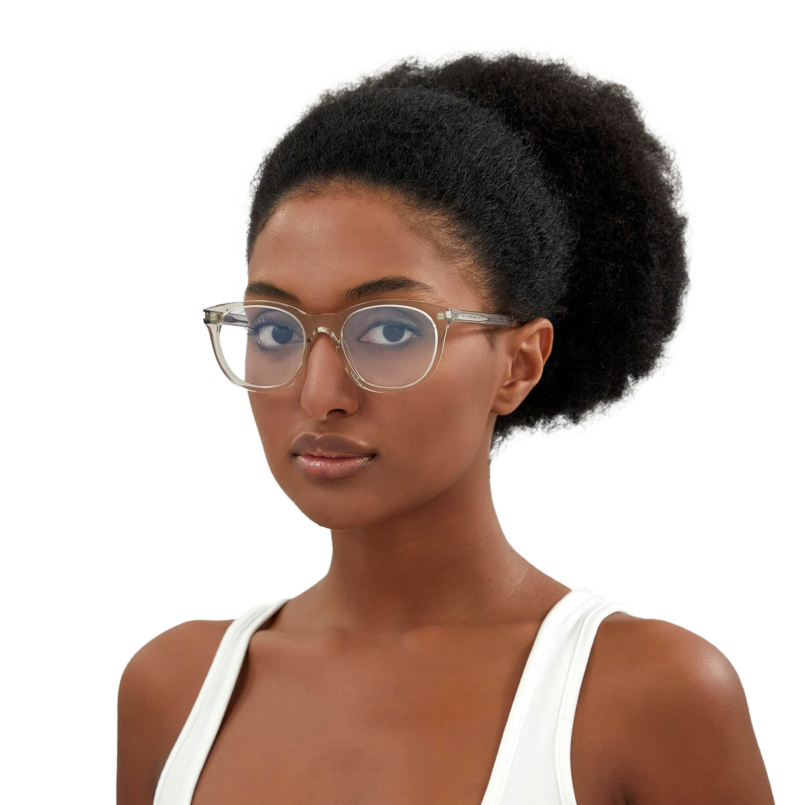 Saint Laurent® Square Eyeglasses: SL 471 color Beige 004 - 4/4.