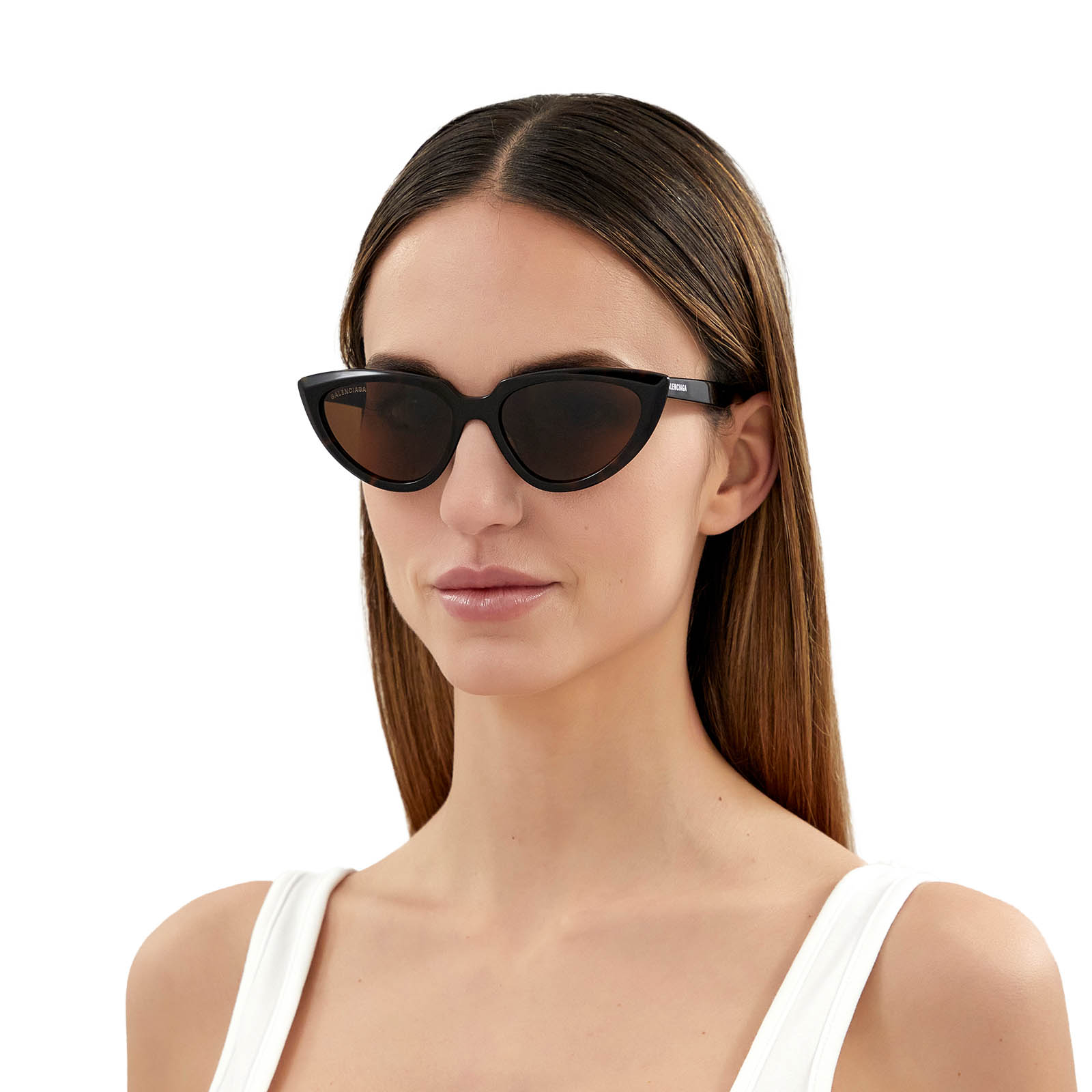 Balenciaga® Cat-eye Sunglasses: BB0182S color Havana 002 - product thumbnail 4/4.