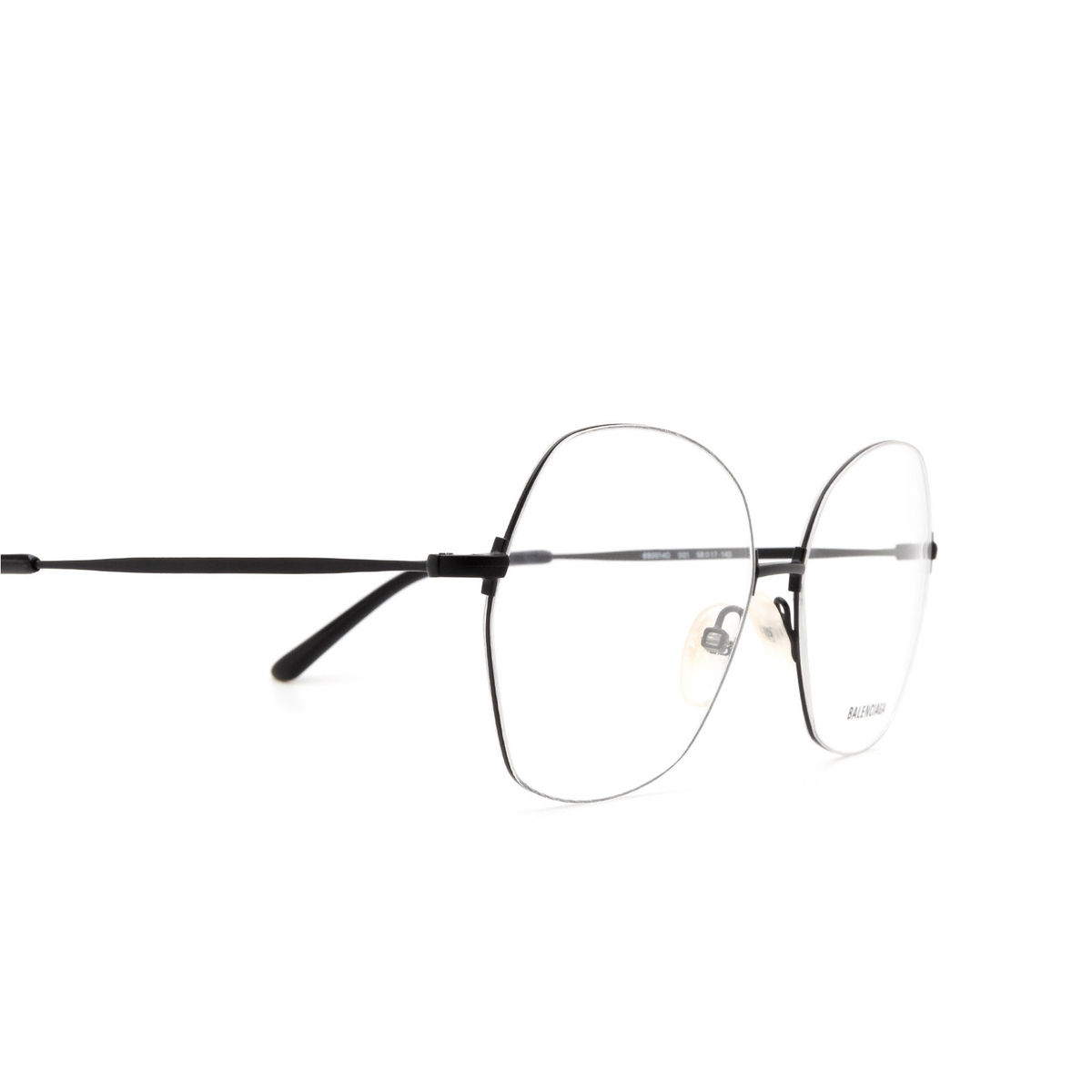 Balenciaga® Irregular Eyeglasses: BB0014O color Black 001 - 3/3.