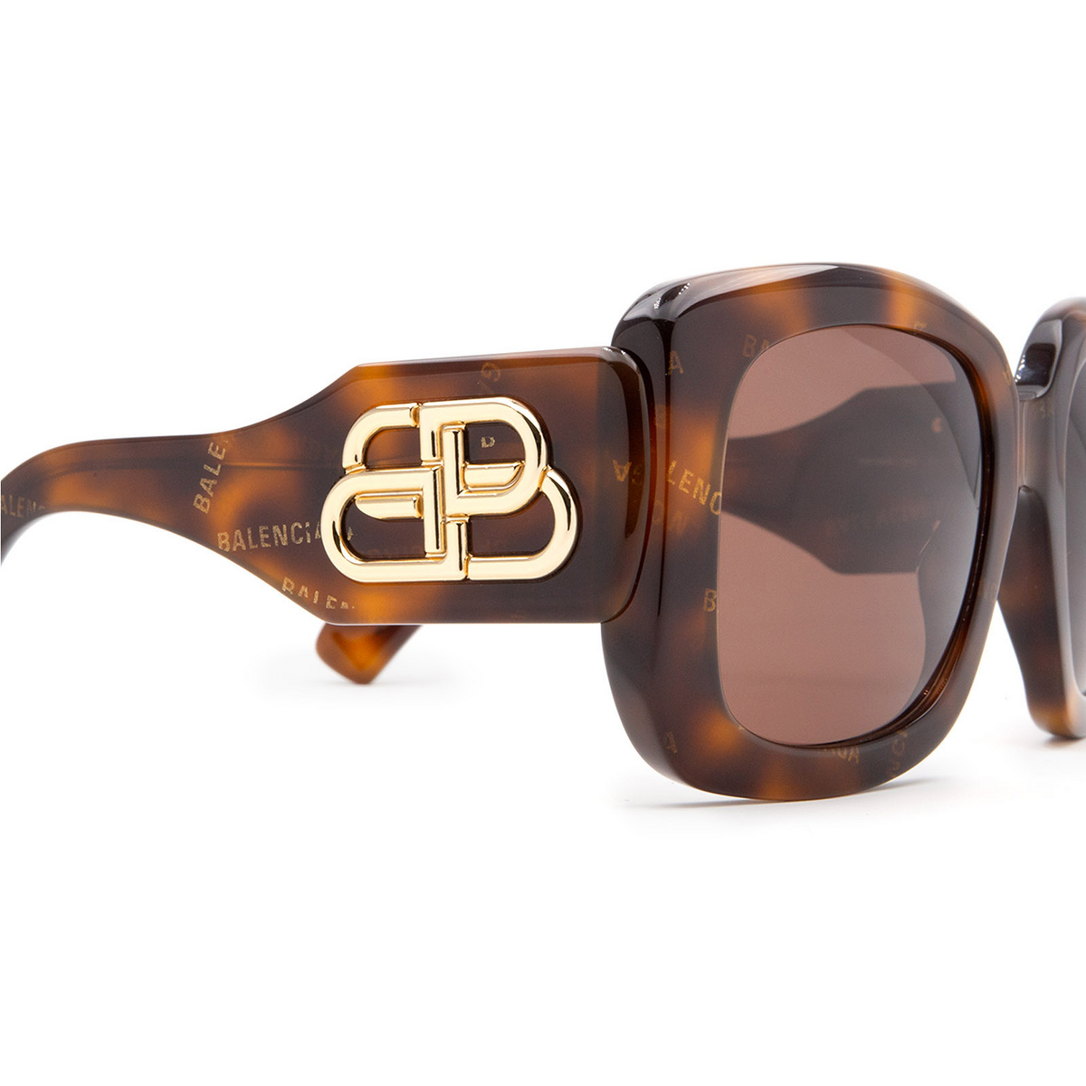 Balenciaga® Square Sunglasses: BB0069S color Havana 002 - product thumbnail 3/3.