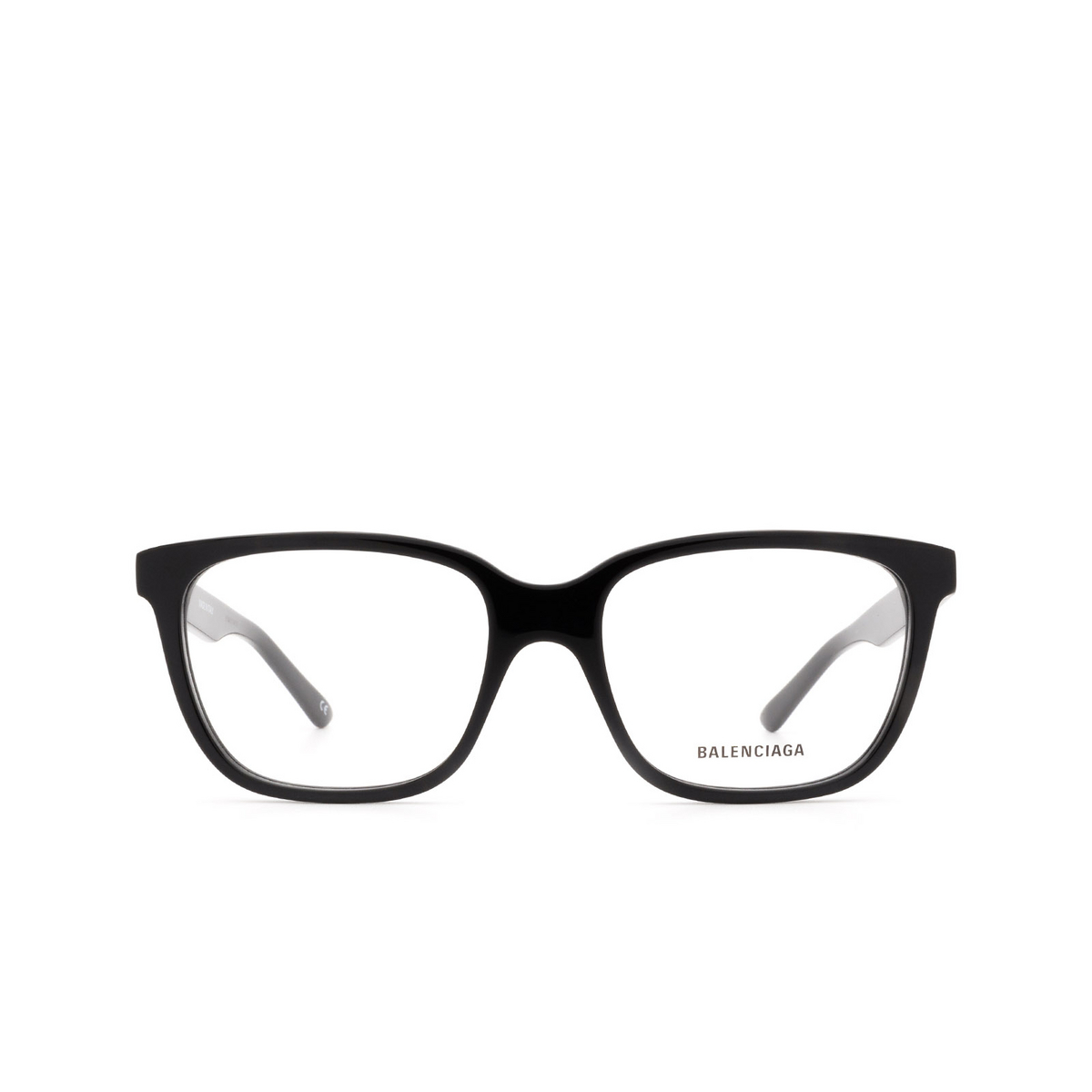 Balenciaga® Square Eyeglasses: BB0078O color Black 001 - front view.