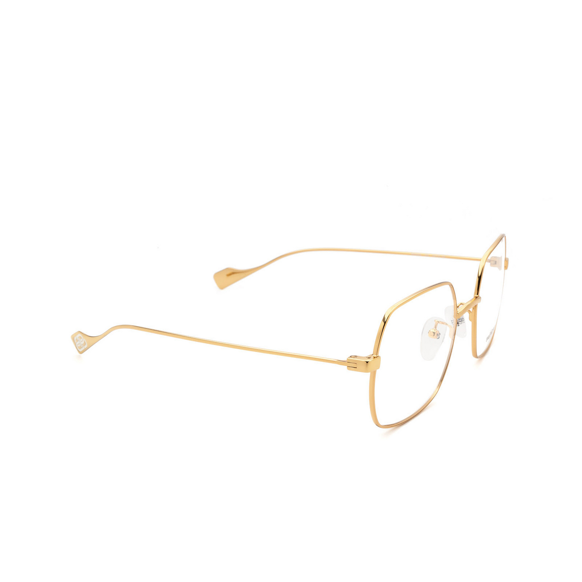Balenciaga® Irregular Eyeglasses: BB0090O color Gold 003 - three-quarters view.
