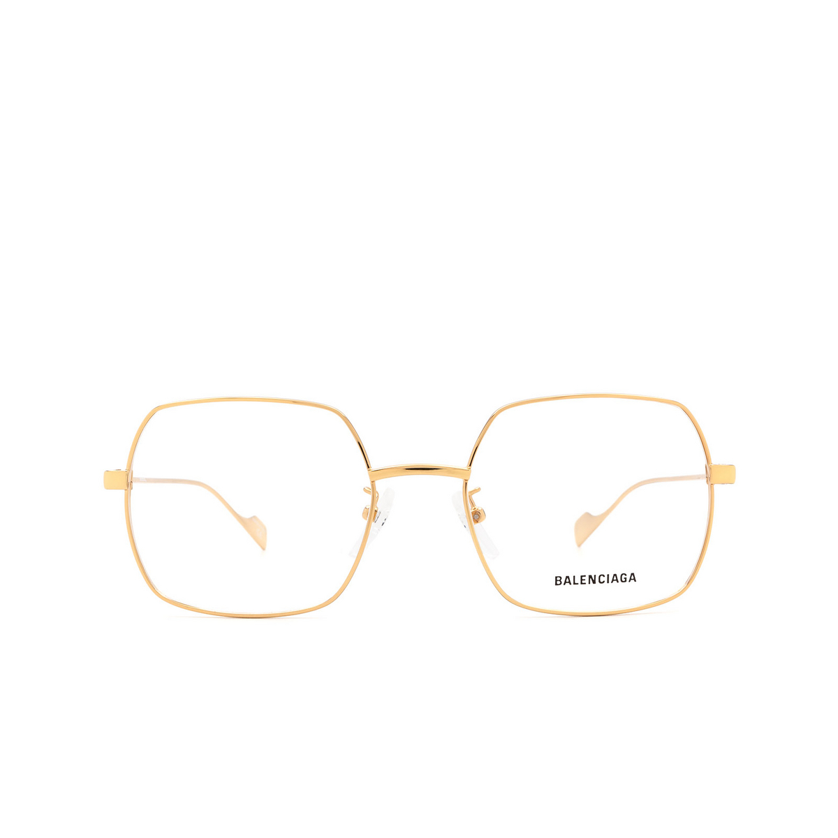 Balenciaga® Irregular Eyeglasses: BB0090O color Gold 003 - front view.