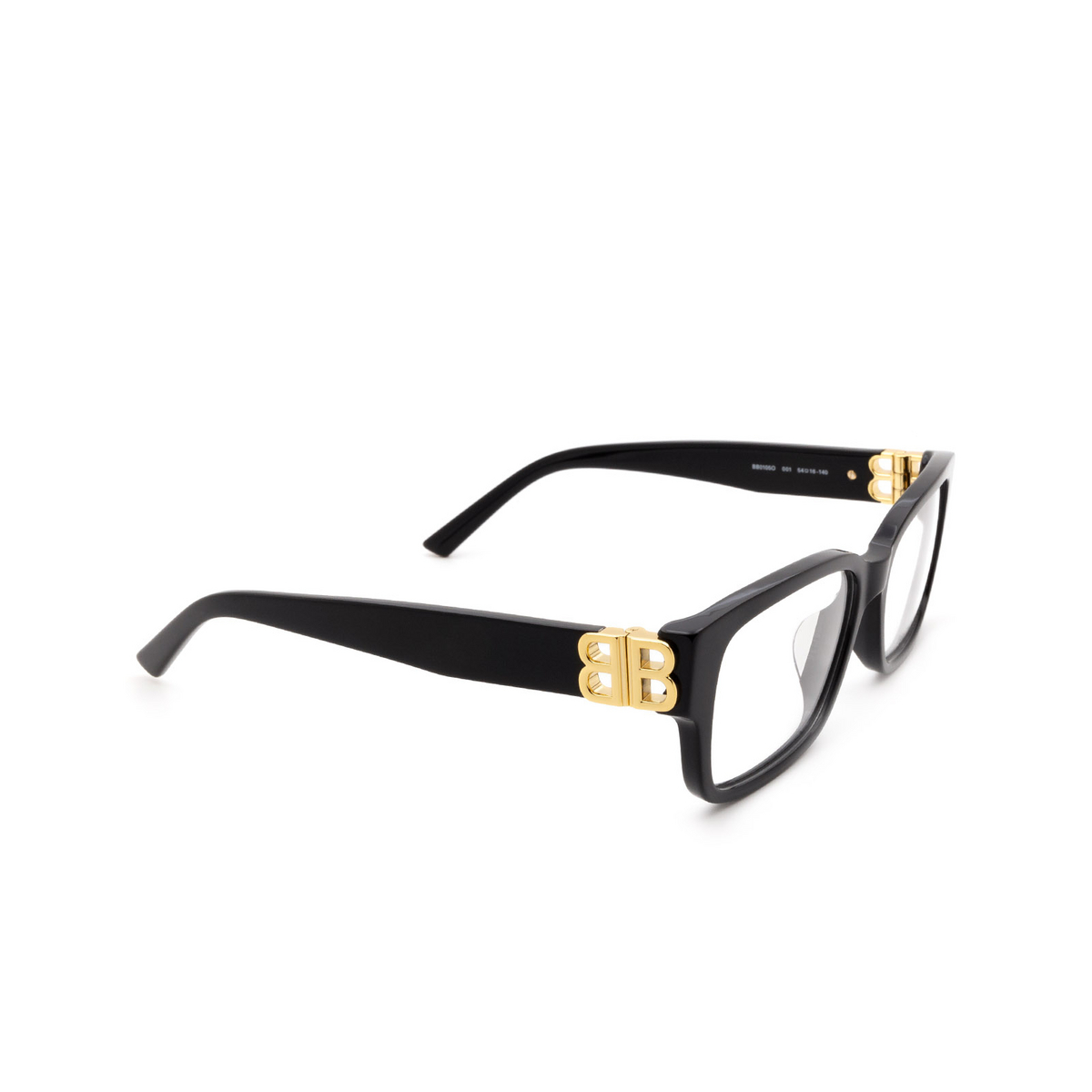 Balenciaga BB0105O Eyeglasses 001 Black - three-quarters view