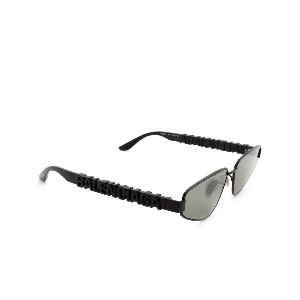 Balenciaga® Irregular Sunglasses: BB0107S color 001 Black - 2/3