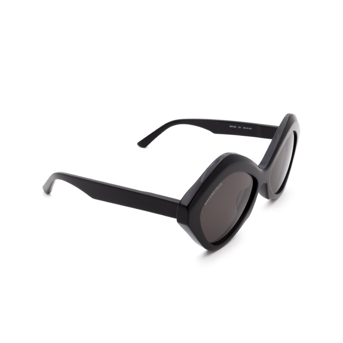 Balenciaga® Irregular Sunglasses: BB0125S color 001 Black - 2/3