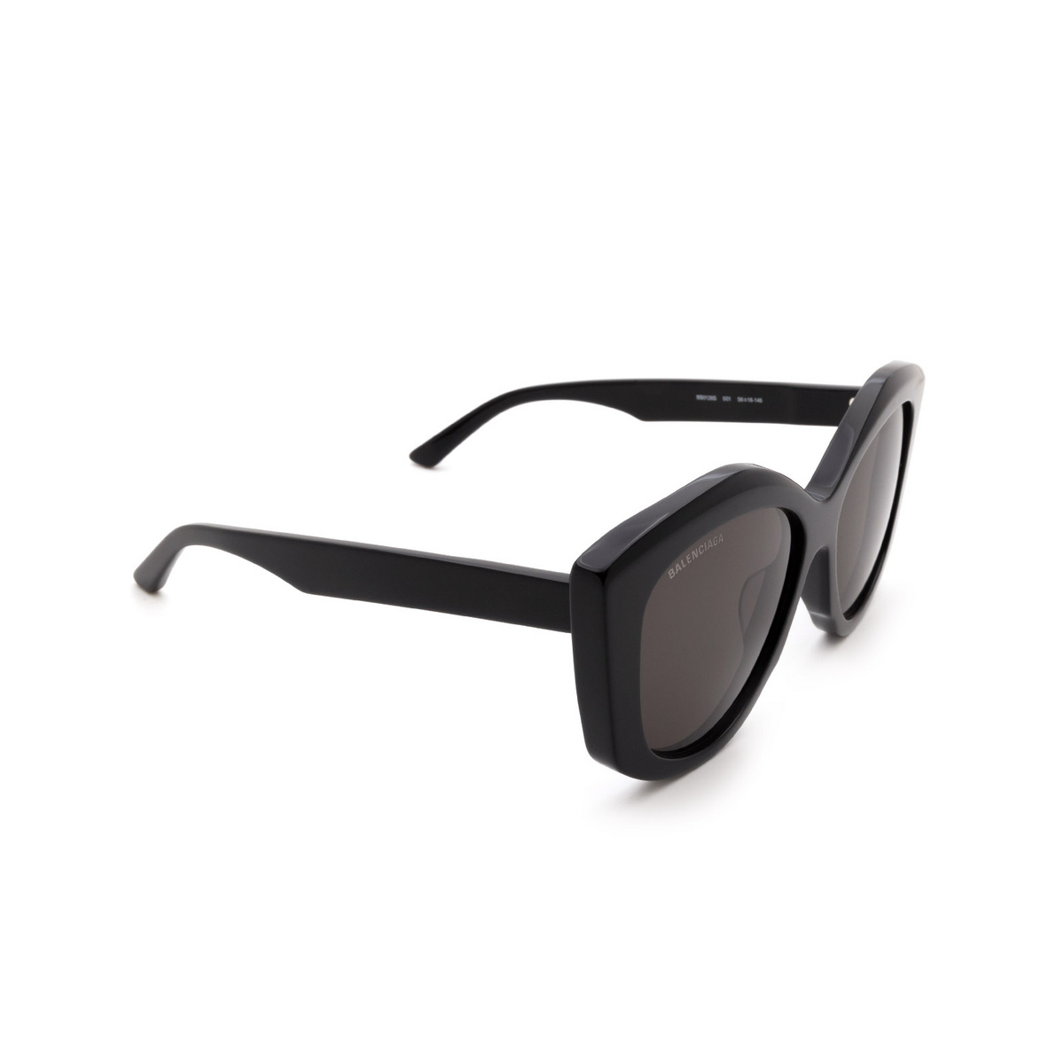 Balenciaga BB0126S Sunglasses 001 Black - three-quarters view