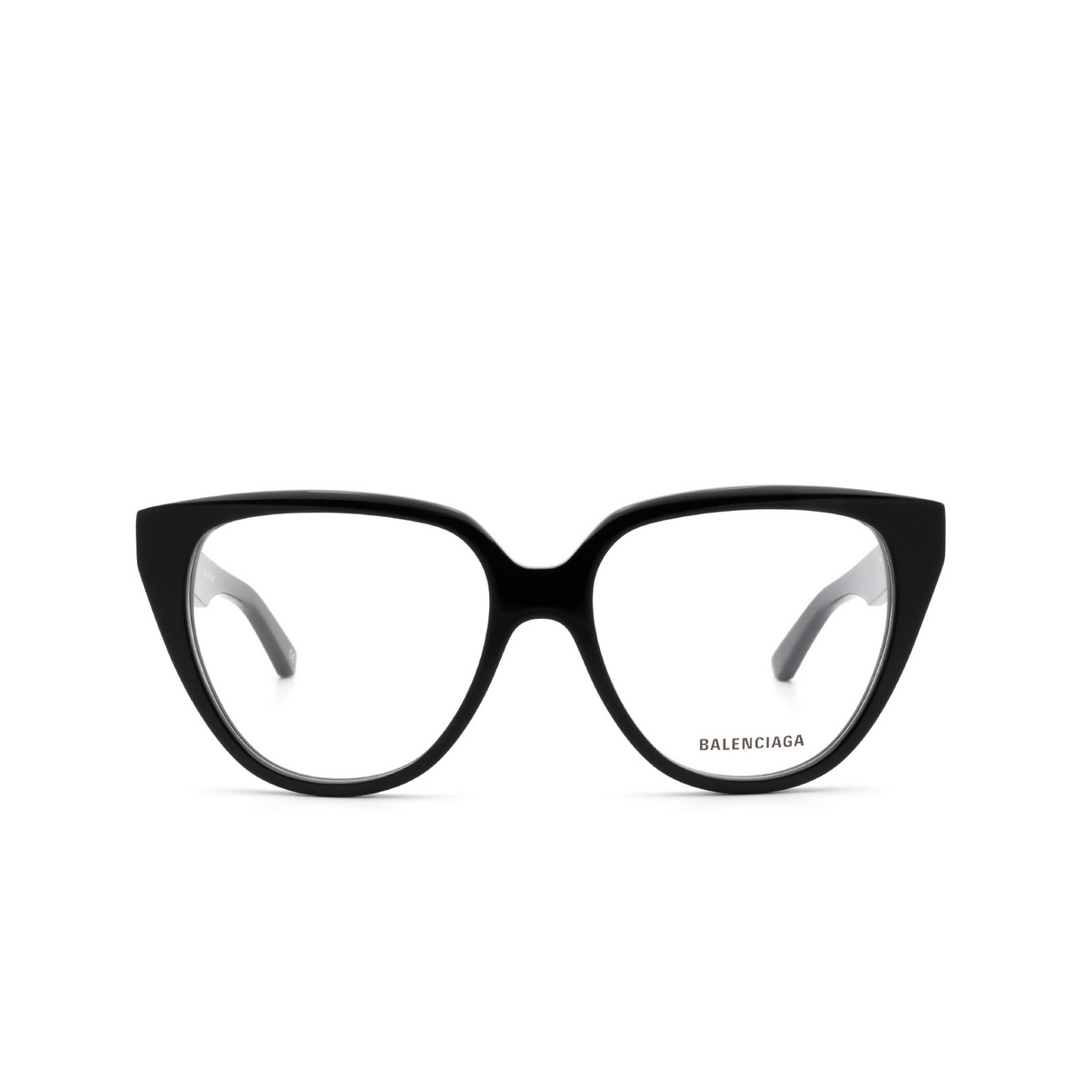 Balenciaga® Square Eyeglasses: BB0129O color Black 001 - front view.