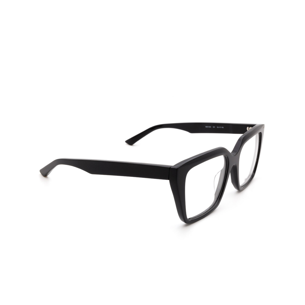 Balenciaga BB0130O Eyeglasses 001 Black - three-quarters view