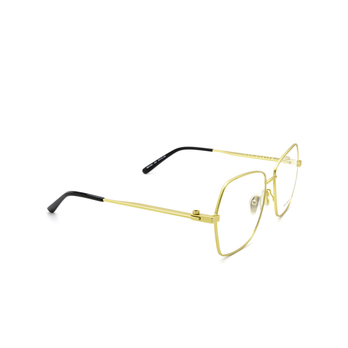 Balenciaga® Irregular Eyeglasses: BB0169O color Gold 003 - three-quarters view.