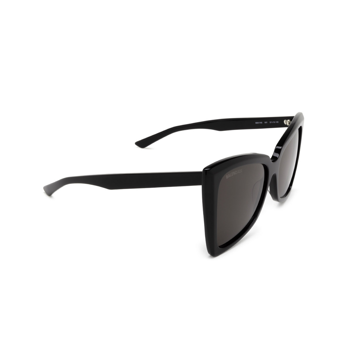 Balenciaga® Butterfly Sunglasses: BB0174S color Black 001 - three-quarters view.