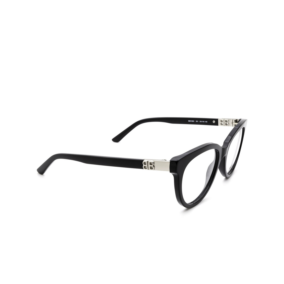 Balenciaga BB0185O Eyeglasses 001 Black - three-quarters view