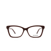 Balenciaga® Rectangle Eyeglasses: BB0186O color Burgundy 003 - product thumbnail 1/4.