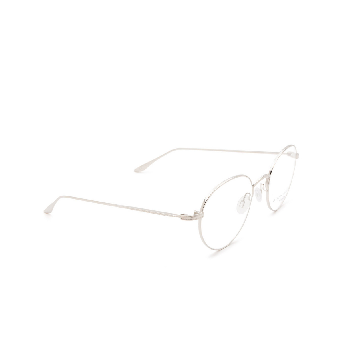 Barton Perreira® Round Eyeglasses: Langston BP5037 color Silver 1YC - three-quarters view.