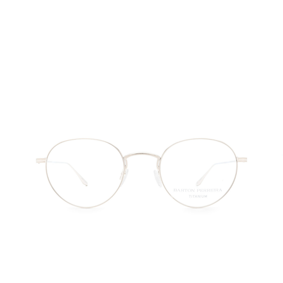Barton Perreira® Round Eyeglasses: Langston BP5037 color Silver 1YC - front view.