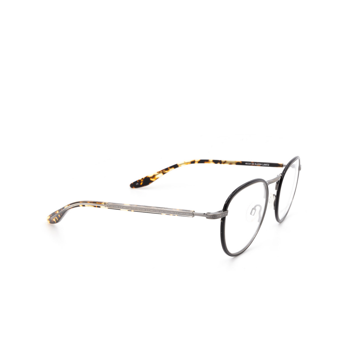 Barton Perreira® Round Eyeglasses: Lantz color Bla/pew - three-quarters view.