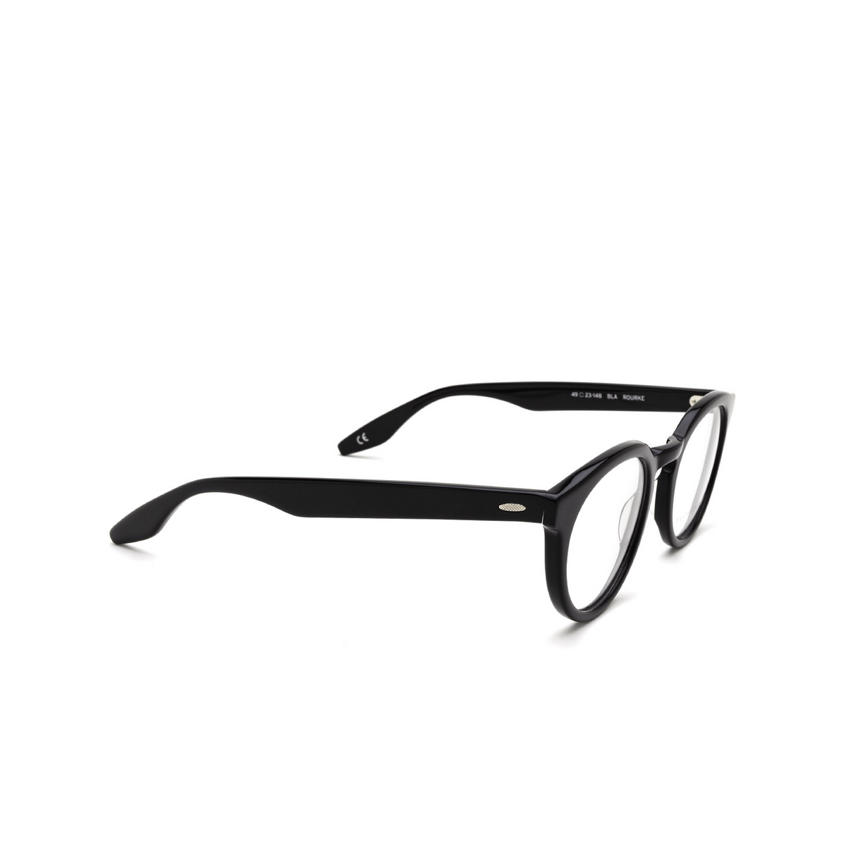 Barton Perreira® Round Eyeglasses: Rourke BP5199 color Black 0EJ - three-quarters view.