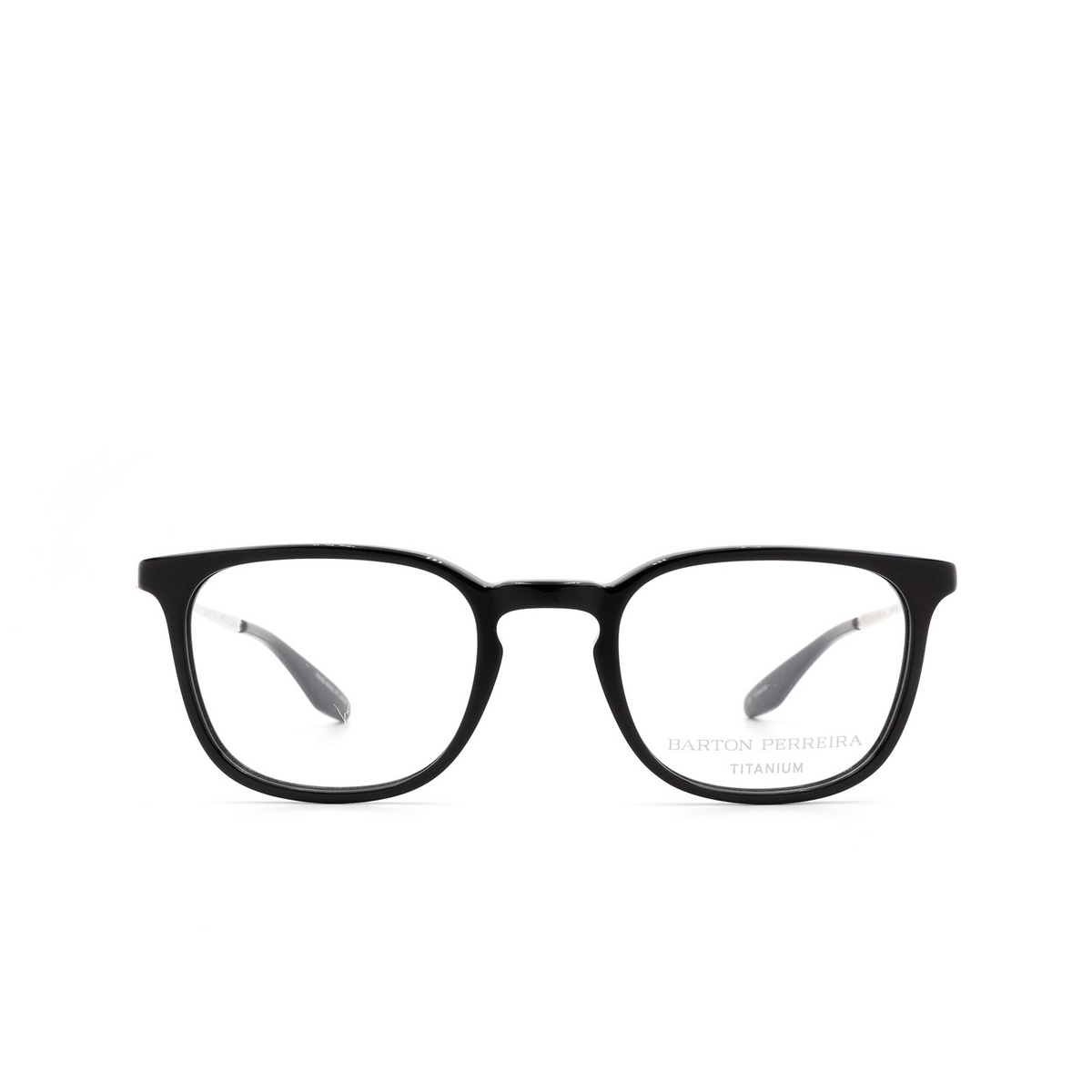 Barton Perreira® Square Eyeglasses: Taupin color Bla/sil - front view.