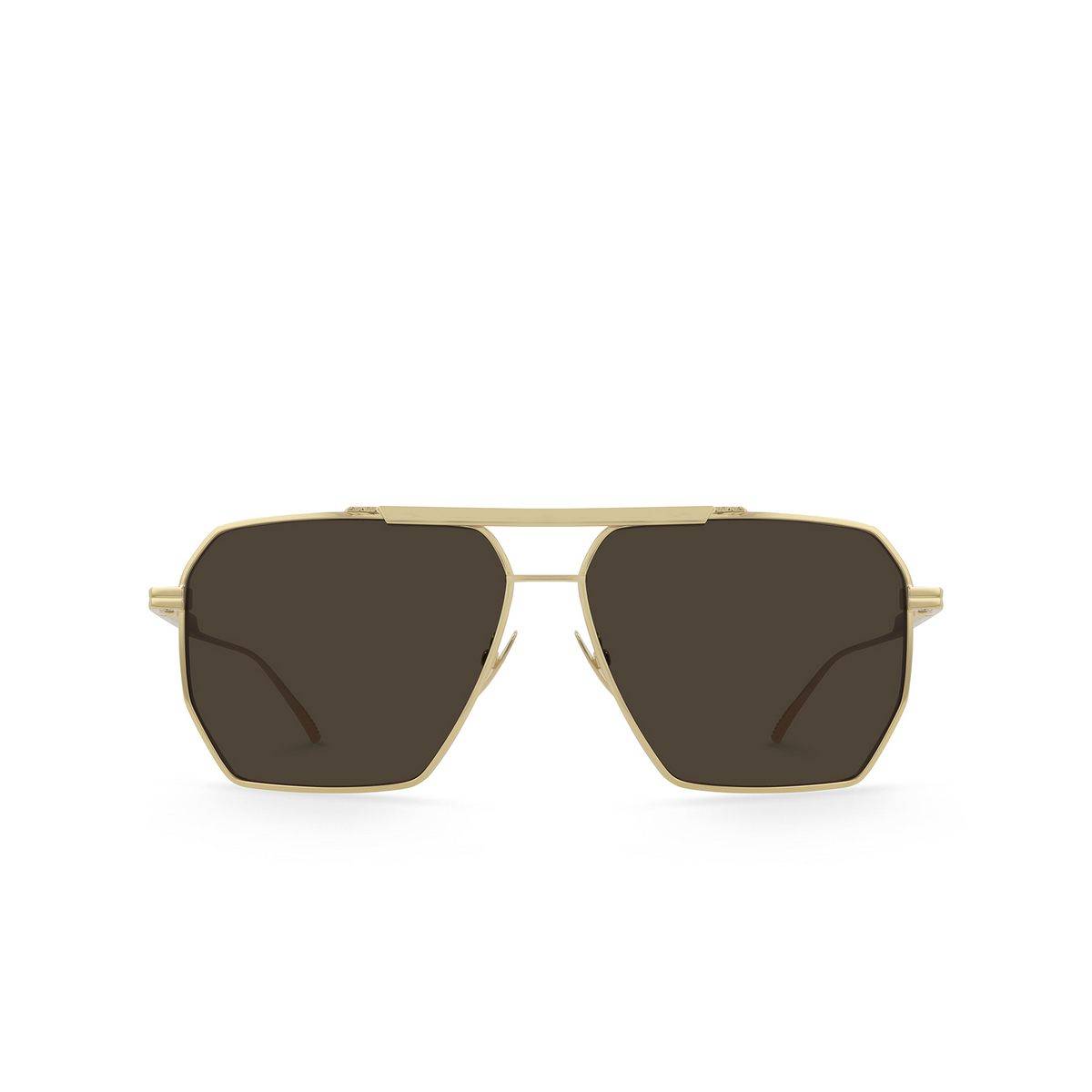 Bottega Veneta® Irregular Sunglasses: BV1012S color Gold 003 - front view.