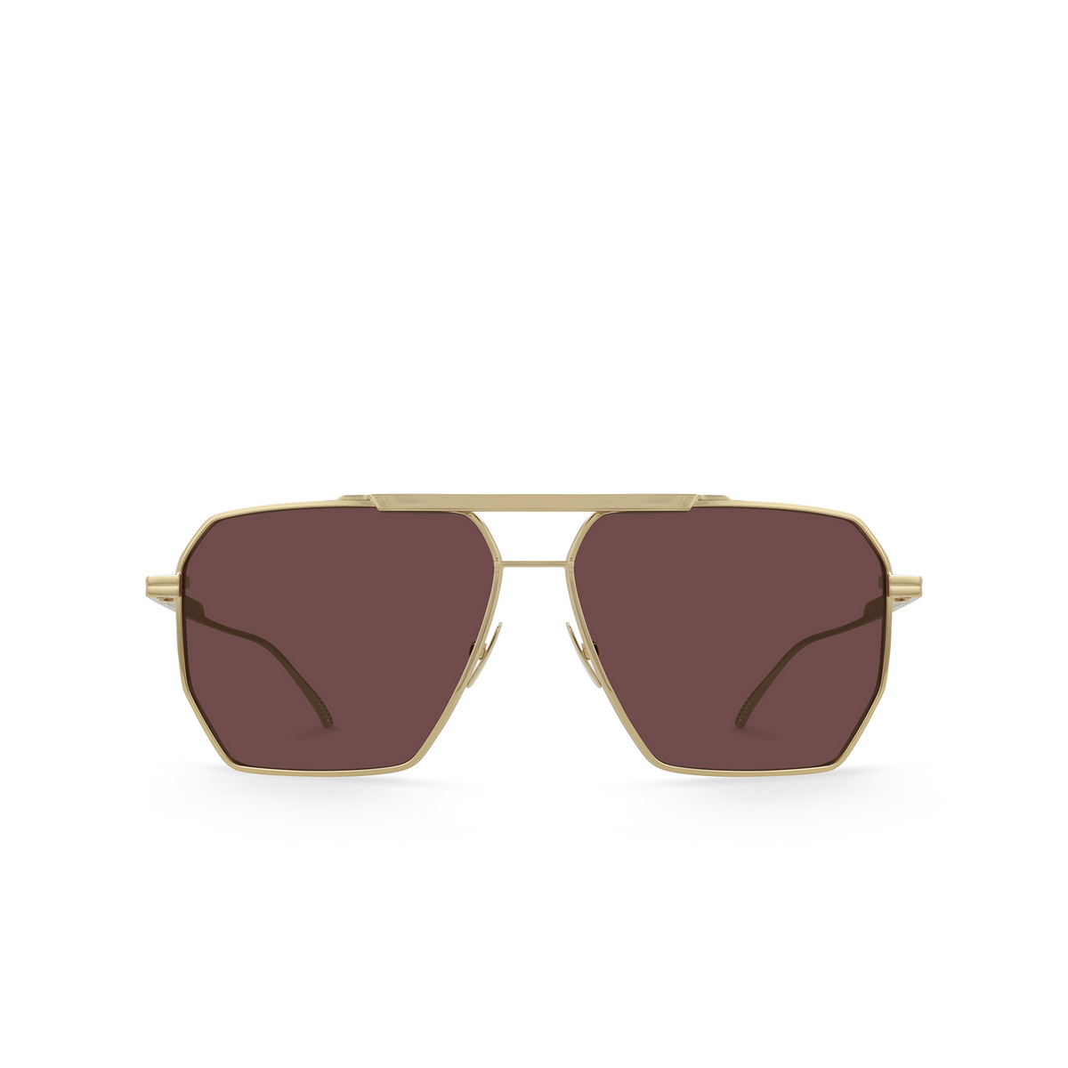 Bottega Veneta® Irregular Sunglasses: BV1012S color Gold 005 - front view.