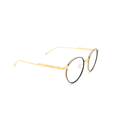 Bottega Veneta BV1017O Eyeglasses 001 black & gold - three-quarters view