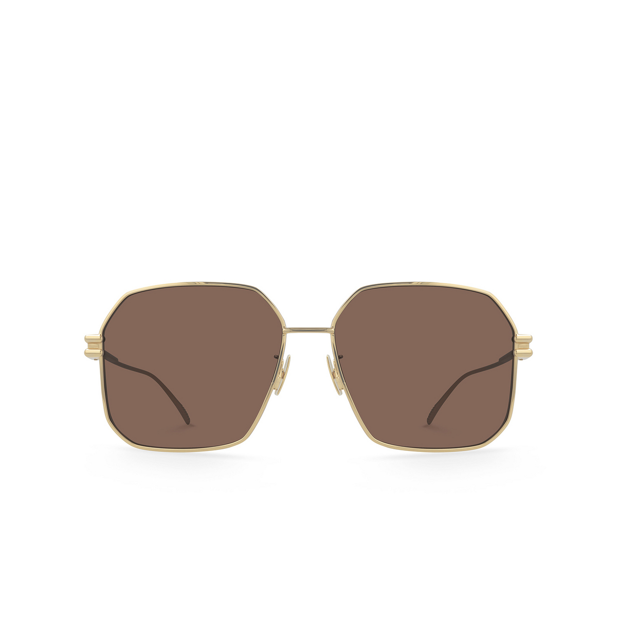 Bottega Veneta® Square Sunglasses: BV1047S color Gold 002 - front view.