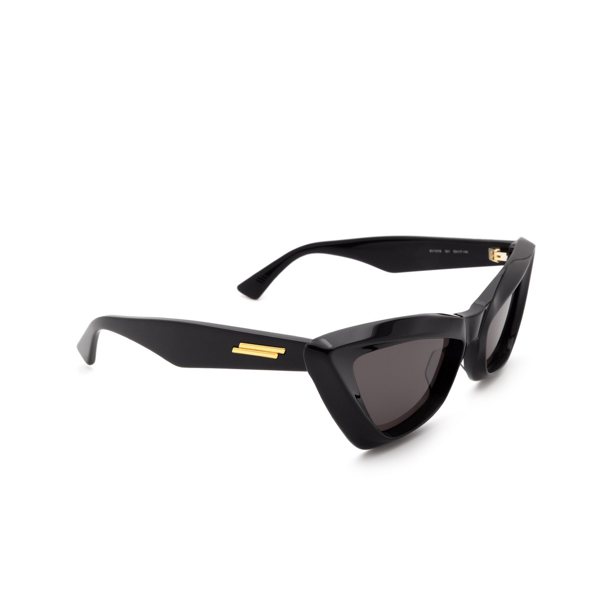 Bottega Veneta BV1101S Sunglasses 001 Black - three-quarters view