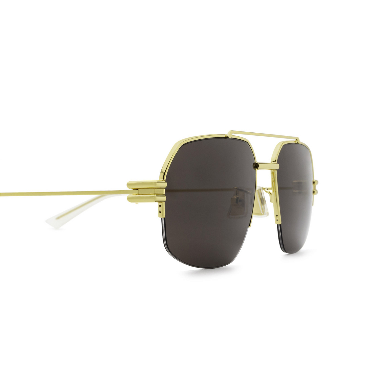 Bottega Veneta® Irregular Sunglasses: BV1127S color Gold 002 - product thumbnail 3/4.
