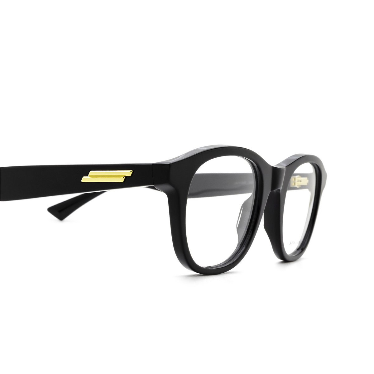 Bottega Veneta® Round Eyeglasses: BV1130O color Black 001 - 3/4.
