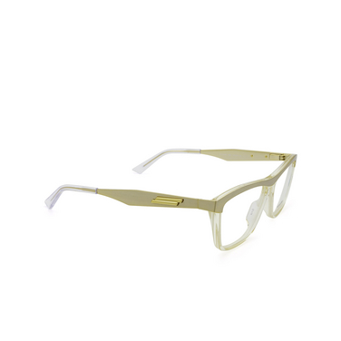 Bottega Veneta BV1133O Eyeglasses 002 gold & transparent beige - three-quarters view