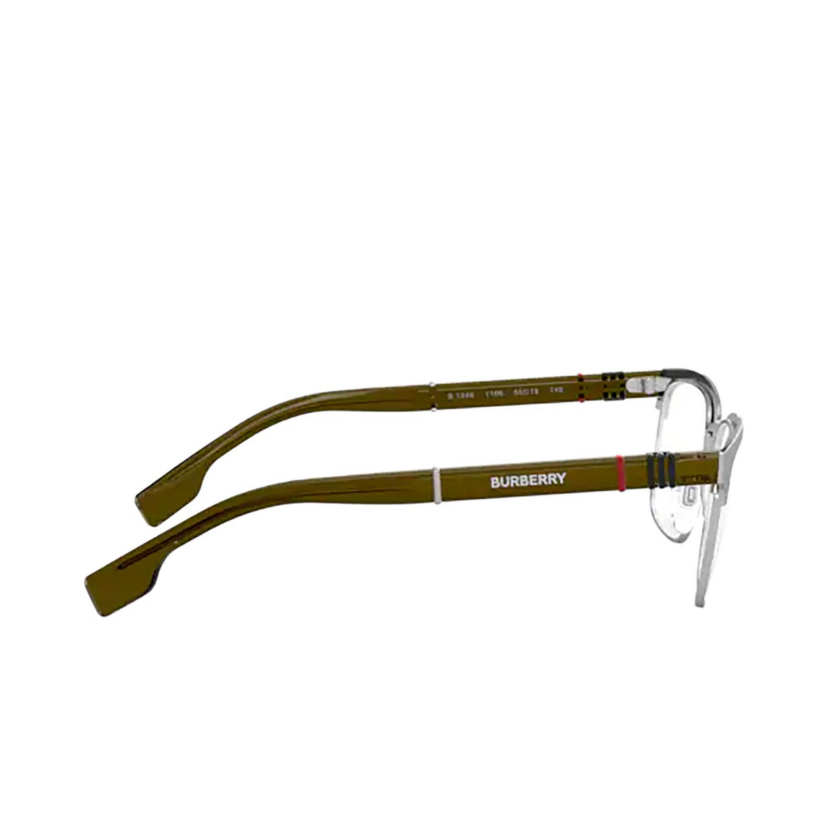 Burberry® Rectangle Eyeglasses: Alba BE1348 color Brushed Silver 1166 - 3/3.