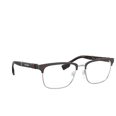 Burberry ALBA Eyeglasses 1307 silver / matte brown - three-quarters view