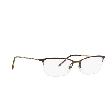 Burberry BE1278 Eyeglasses 1012 matte brown - three-quarters view