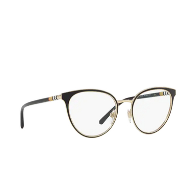 Burberry BE1324 Eyeglasses 1262 black / light gold - three-quarters view