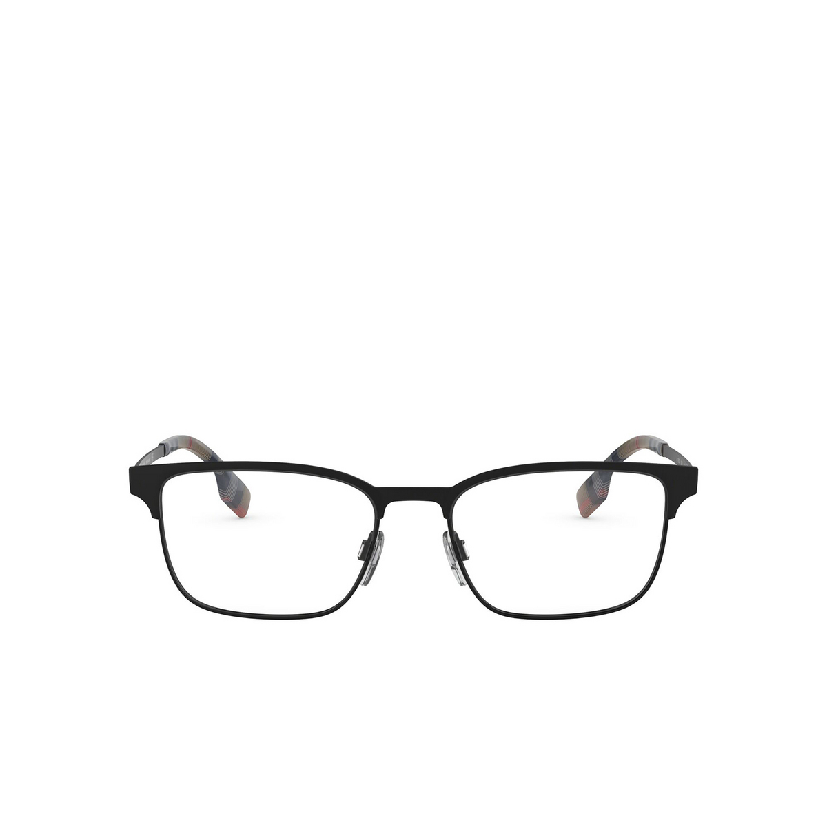 Burberry® Rectangle Eyeglasses: BE1332 color Black Rubber 1283 - front view.