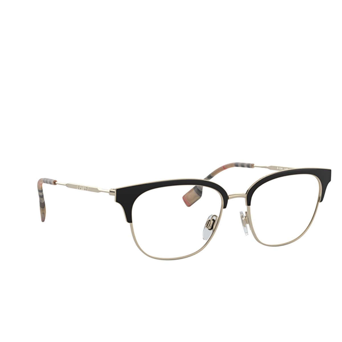 Burberry® Square Eyeglasses: BE1334 color Pale Gold / Black 1109 - product thumbnail 2/3.