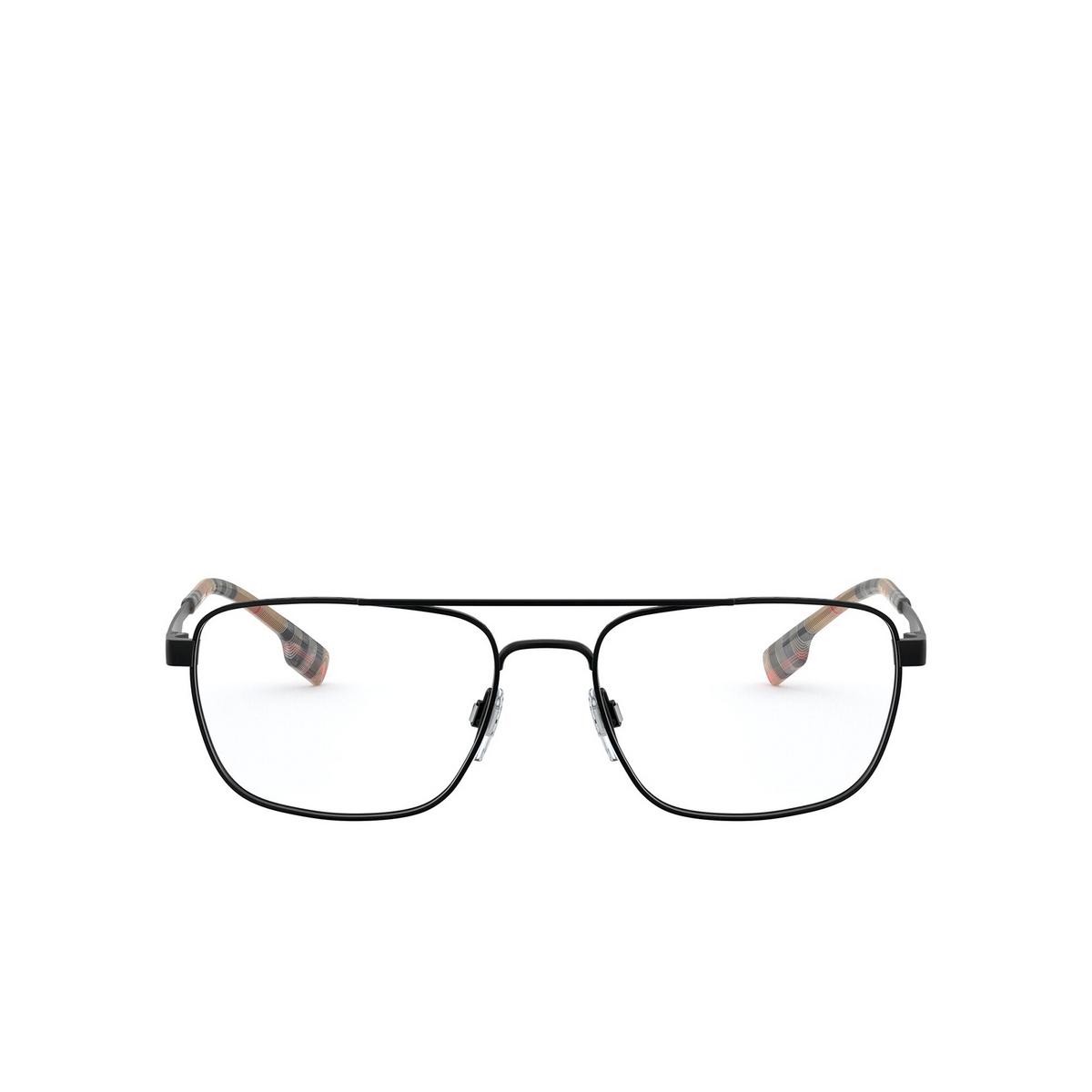 Burberry® Rectangle Eyeglasses: BE1340 color Matte Black 1007 - front view.