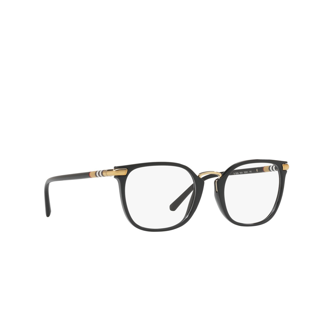 Burberry BE2269 Eyeglasses 3001 Black - three-quarters view