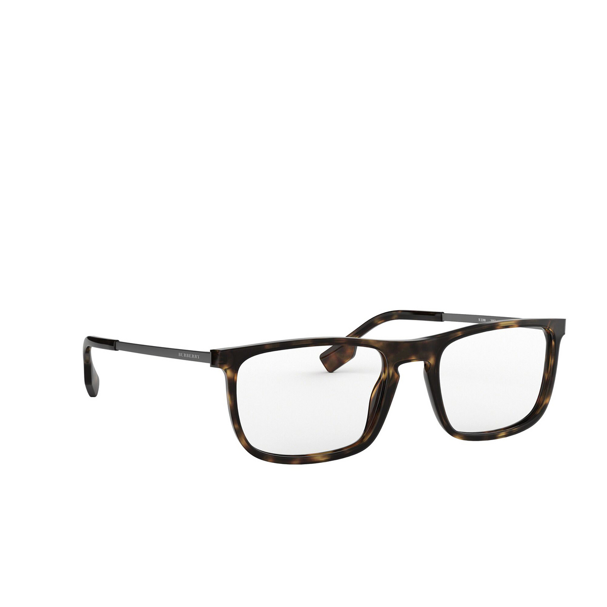 Burberry® Rectangle Eyeglasses: BE2288 color Dark Havana 3002 - three-quarters view.