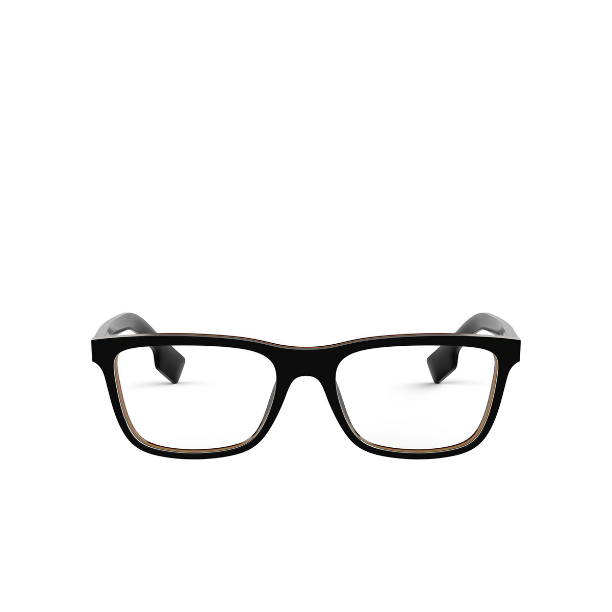 Burberry® Square Eyeglasses: BE2292 color Check Multilayer Black 3798 - front view.