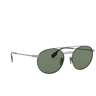 Burberry BE3109 Sunglasses 100371 gunmetal / matte green - three-quarters view