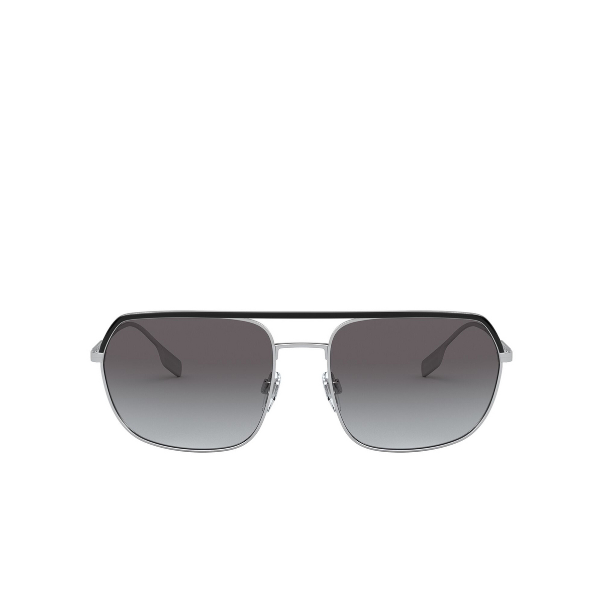 Burberry® Square Sunglasses: BE3117 color Silver / Black 10058G - front view.