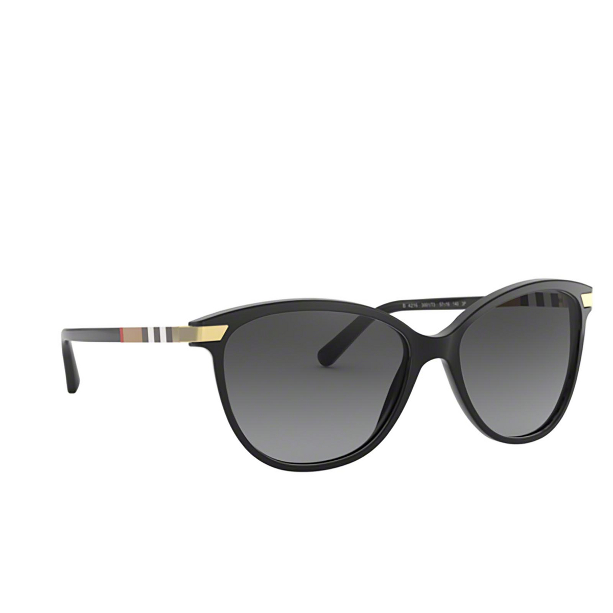Burberry BE4216 Sunglasses 3001T3 Black - three-quarters view