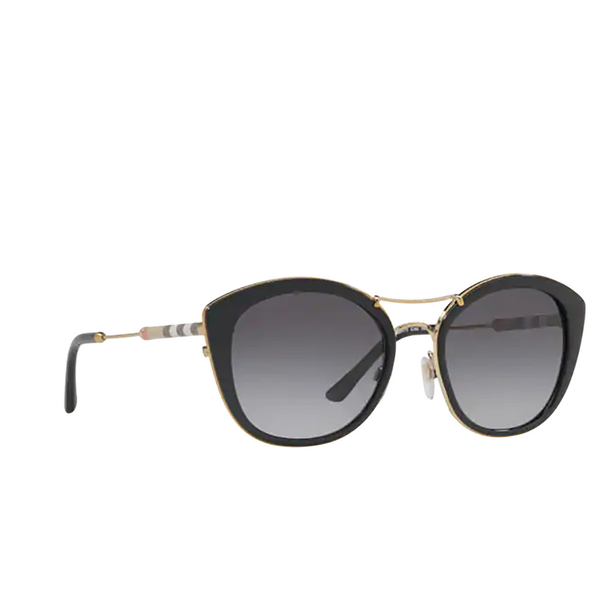 Burberry BE4251Q Sunglasses 3001T3 Black - three-quarters view