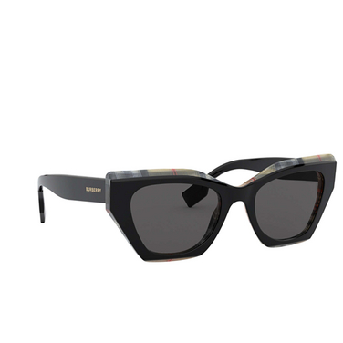 Burberry CRESSY Sunglasses 382887 top black on vintage check - three-quarters view